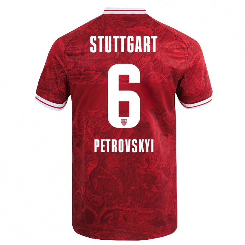 Danxen Kinderen Mykola Petrovskyi #6 Rood Zwart Uitshirt Uittenue 2025/26 T-Shirt