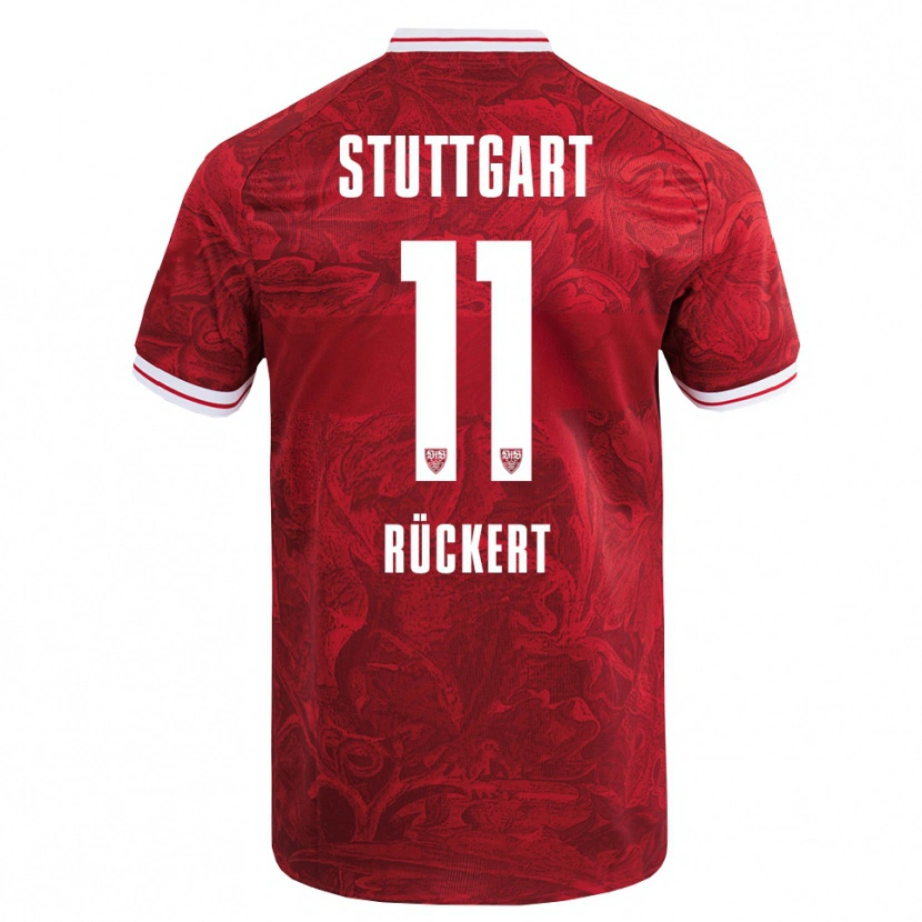 Danxen Kinderen Rosa Rückert #11 Rood Zwart Uitshirt Uittenue 2025/26 T-Shirt