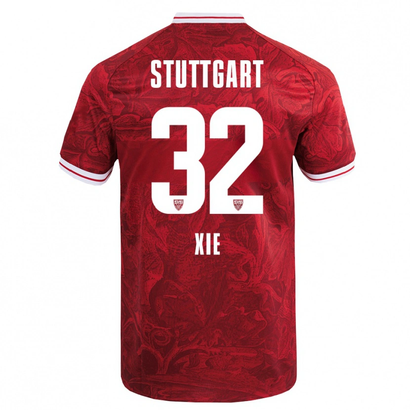 Danxen Kinderen Alexander Xie #32 Rood Zwart Uitshirt Uittenue 2025/26 T-Shirt