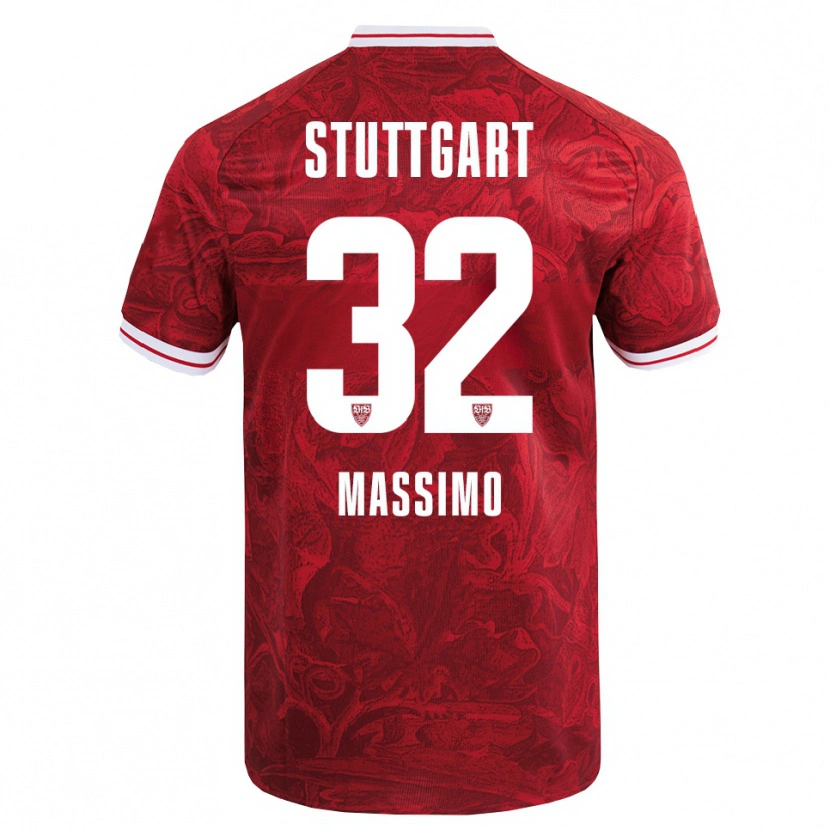 Danxen Kinderen Roberto Massimo #32 Rood Zwart Uitshirt Uittenue 2025/26 T-Shirt