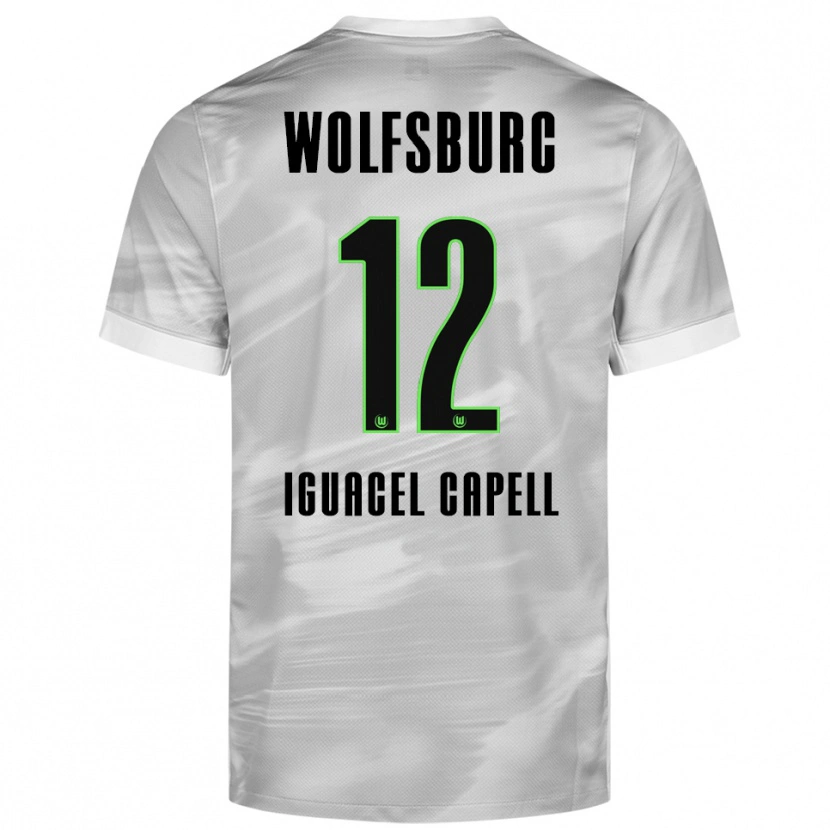 Danxen Kinderen Diego Iguacel Capell #12 Grijs Wit Uitshirt Uittenue 2025/26 T-Shirt
