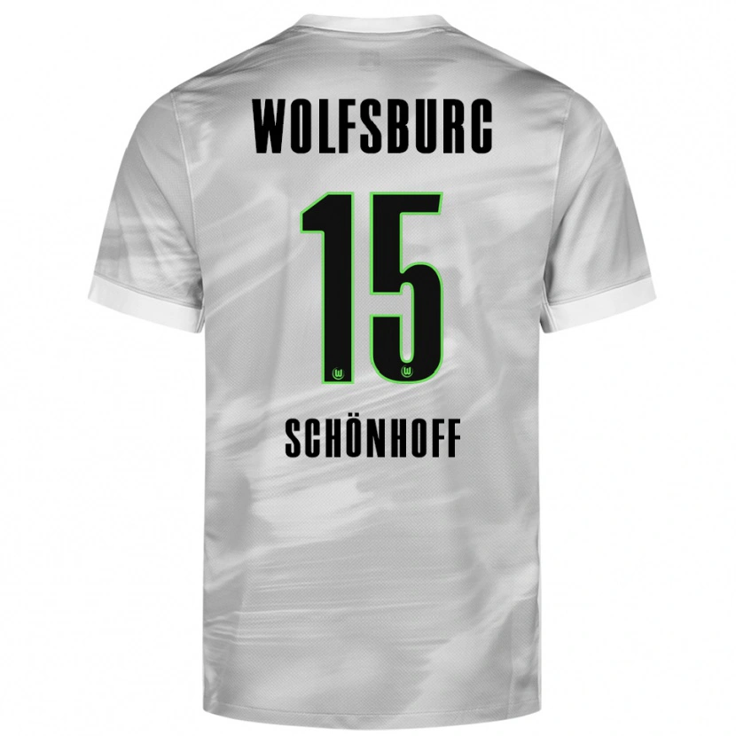 Danxen Kinderen Henry Schönhoff #15 Grijs Wit Uitshirt Uittenue 2025/26 T-Shirt