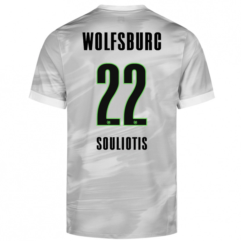 Danxen Kinderen Spyridon Souliotis #22 Grijs Wit Uitshirt Uittenue 2025/26 T-Shirt