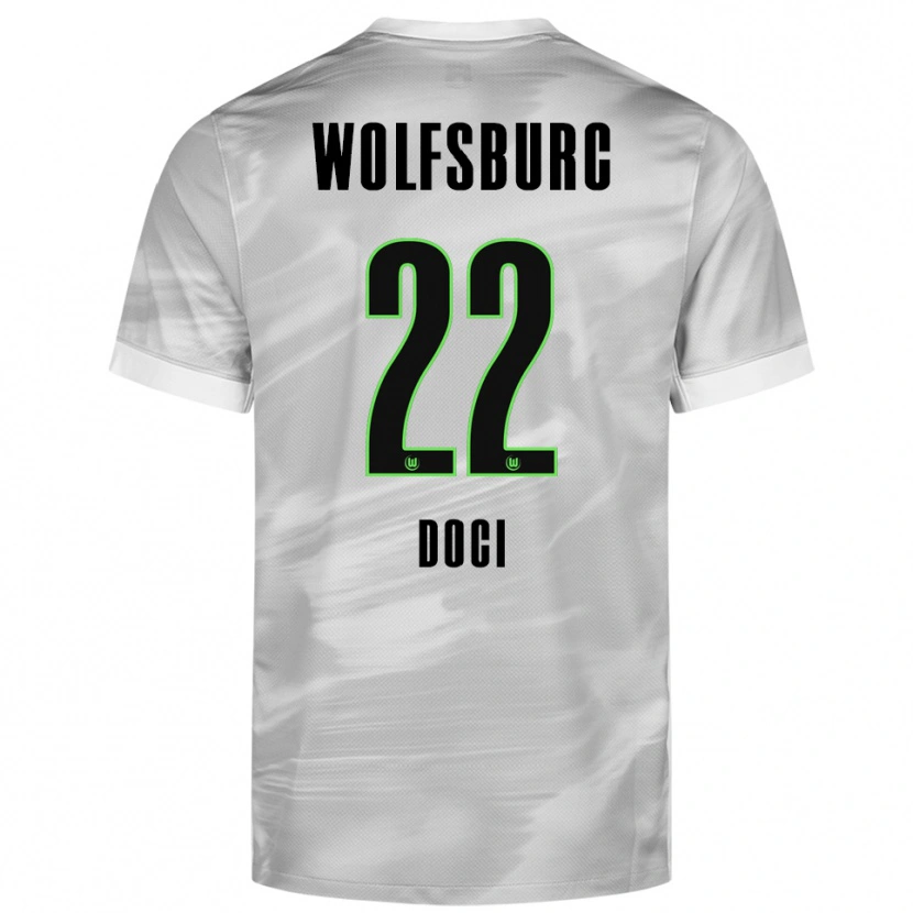 Danxen Kinderen Adrian Doci #22 Grijs Wit Uitshirt Uittenue 2025/26 T-Shirt
