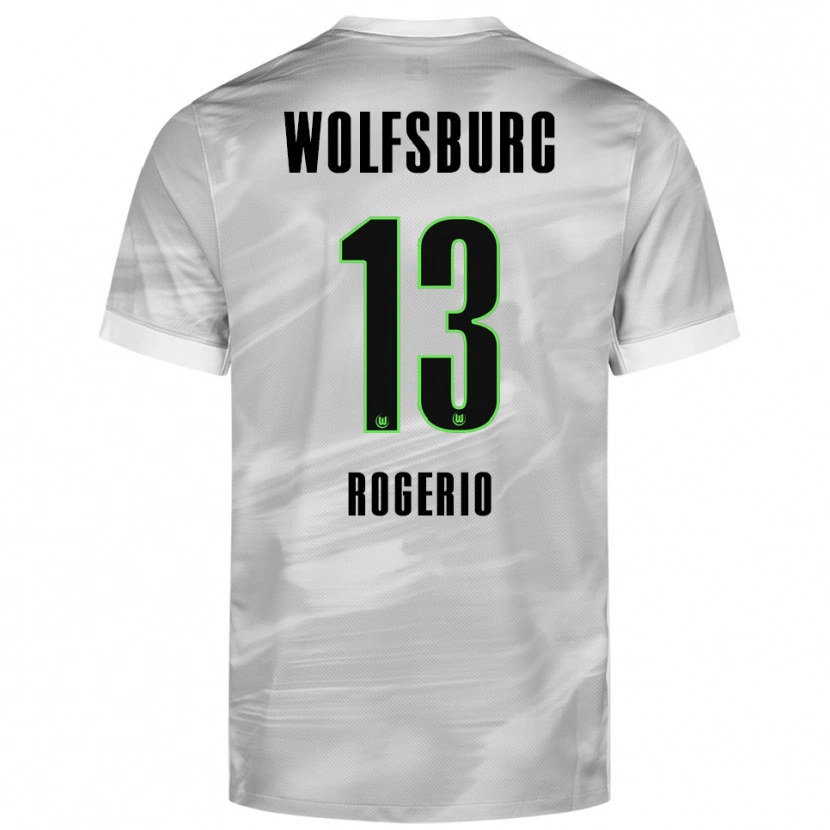 Danxen Kinderen Rogério #13 Grijs Wit Uitshirt Uittenue 2025/26 T-Shirt