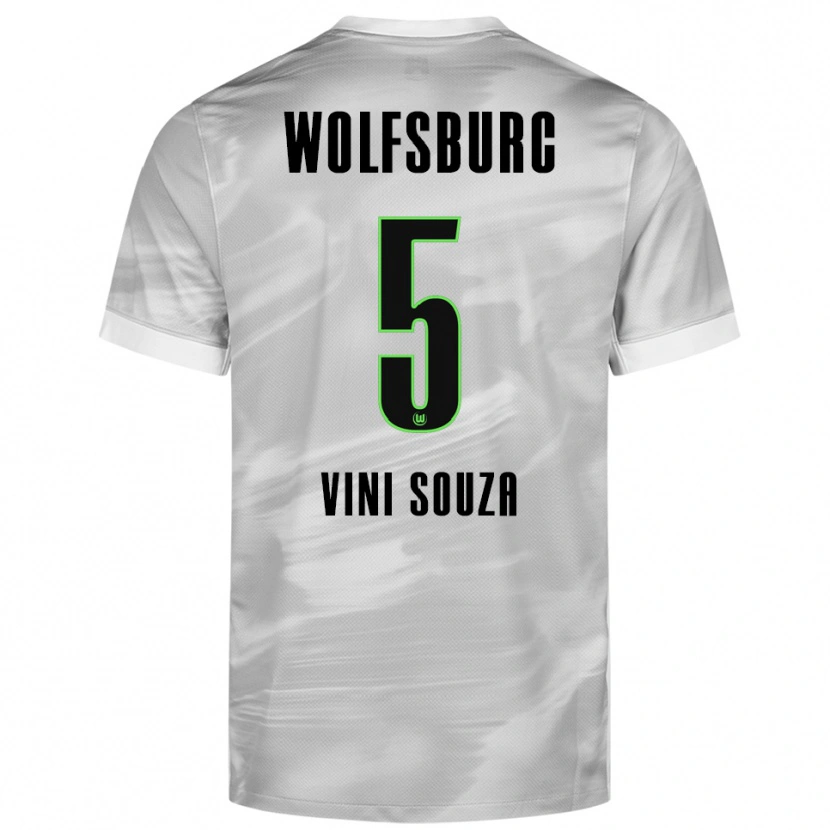 Danxen Kinderen Vini Souza #5 Grijs Wit Uitshirt Uittenue 2025/26 T-Shirt