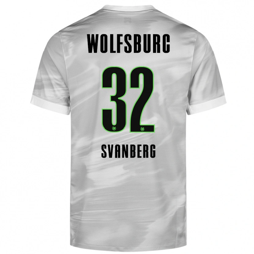 Danxen Kinderen Mattias Svanberg #32 Grijs Wit Uitshirt Uittenue 2025/26 T-Shirt