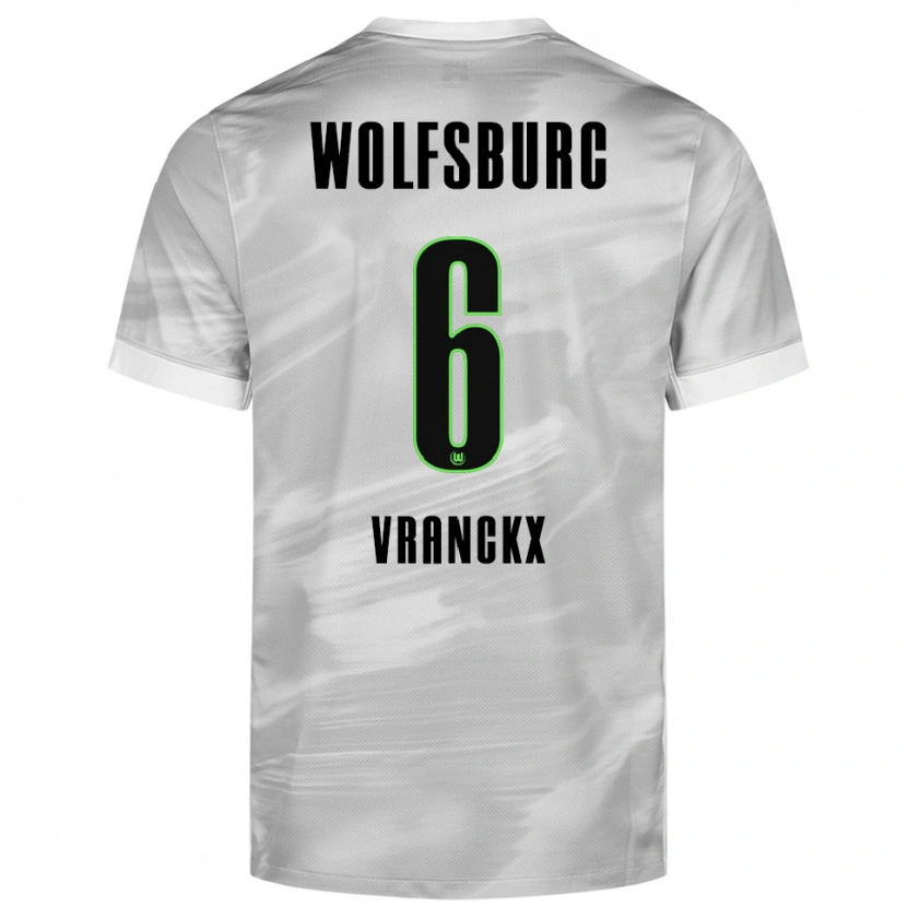 Danxen Kinderen Aster Vranckx #6 Grijs Wit Uitshirt Uittenue 2025/26 T-Shirt