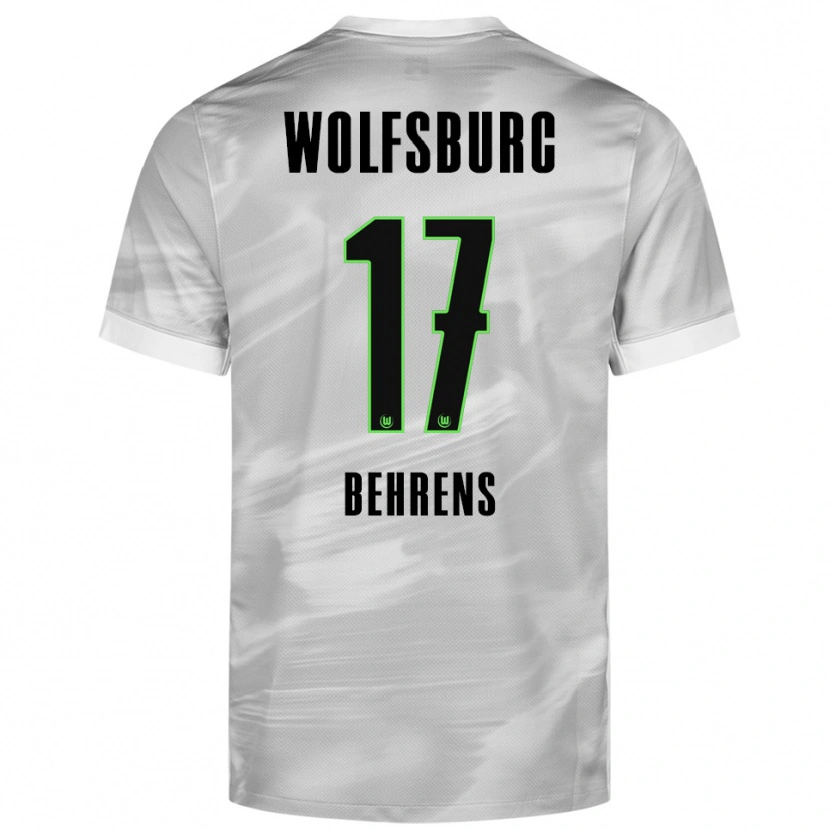 Danxen Kinderen Kevin Behrens #17 Grijs Wit Uitshirt Uittenue 2025/26 T-Shirt