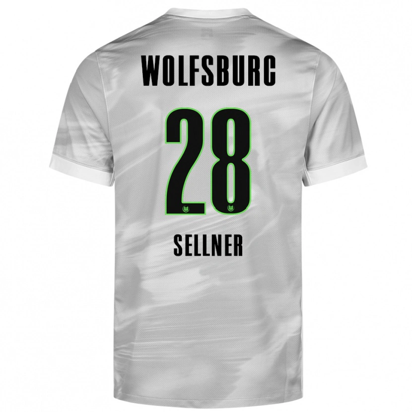 Danxen Kinderen Tabea Sellner #28 Grijs Wit Uitshirt Uittenue 2025/26 T-Shirt