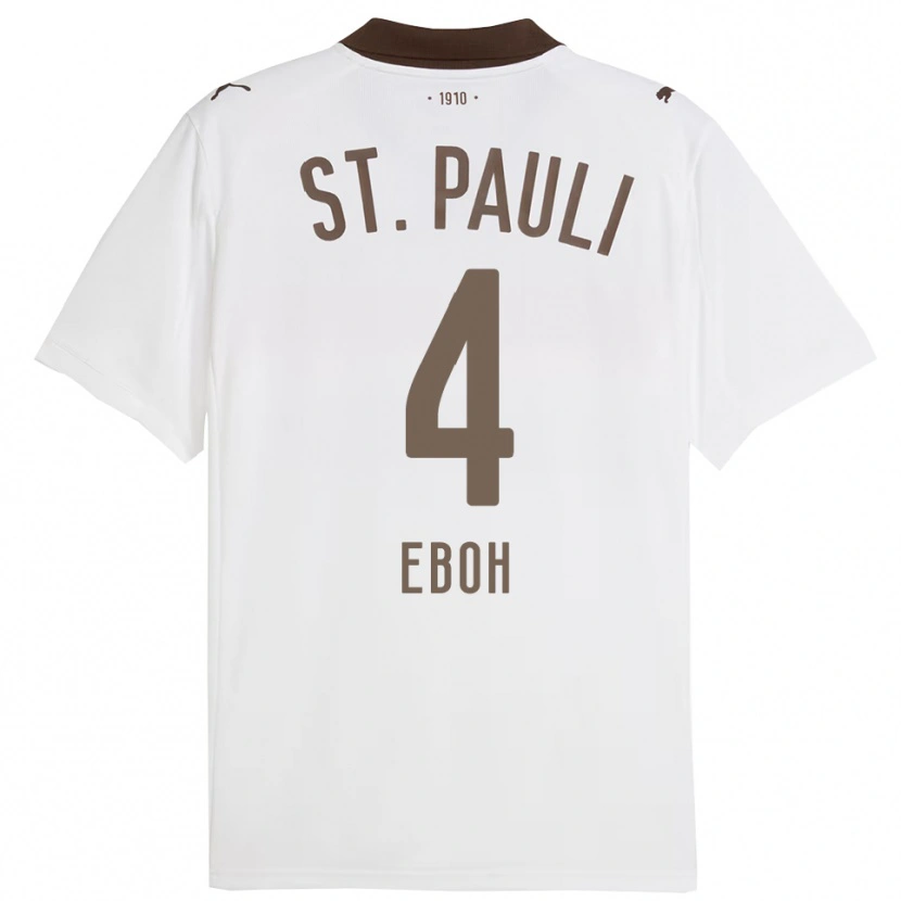 Danxen Kinderen Emmanuel Eboh #4 Wit Rood Uitshirt Uittenue 2025/26 T-Shirt