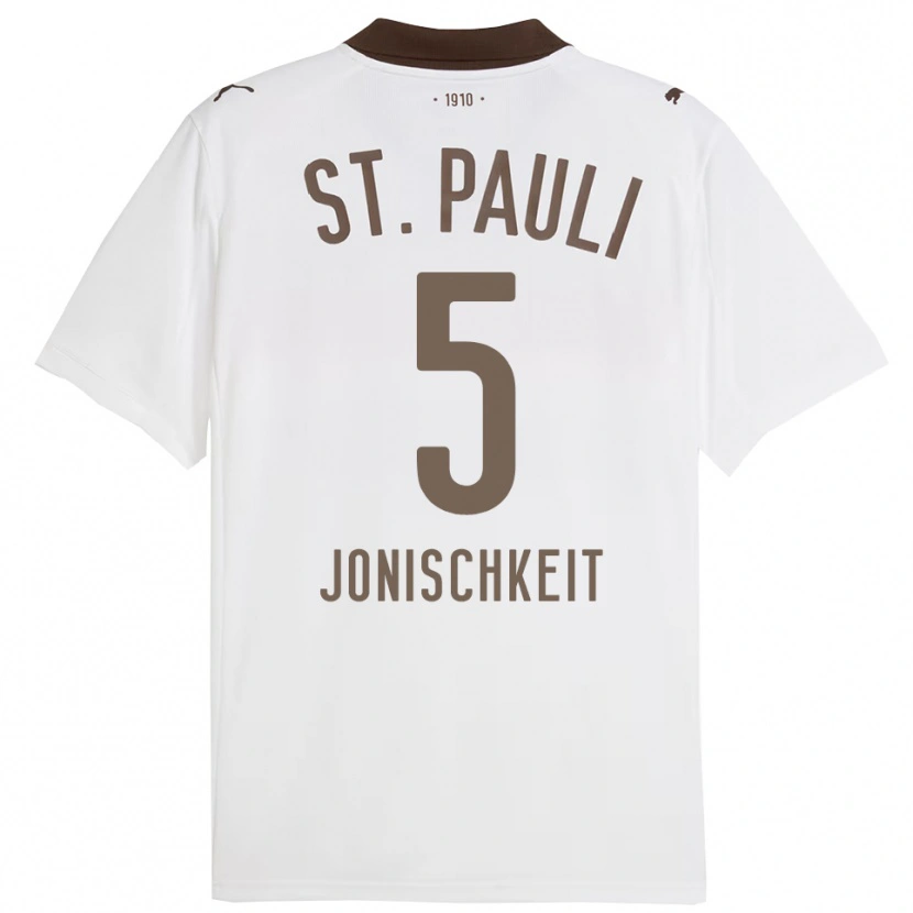 Danxen Kinderen Jamal Jonischkeit #5 Wit Rood Uitshirt Uittenue 2025/26 T-Shirt