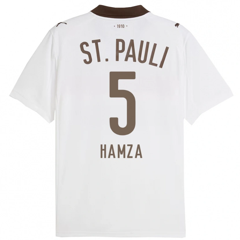 Danxen Kinderen Samet Hamza #5 Wit Rood Uitshirt Uittenue 2025/26 T-Shirt