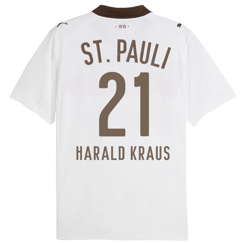 Danxen Kinderen Stefan Harald Kraus #21 Wit Rood Uitshirt Uittenue 2025/26 T-Shirt