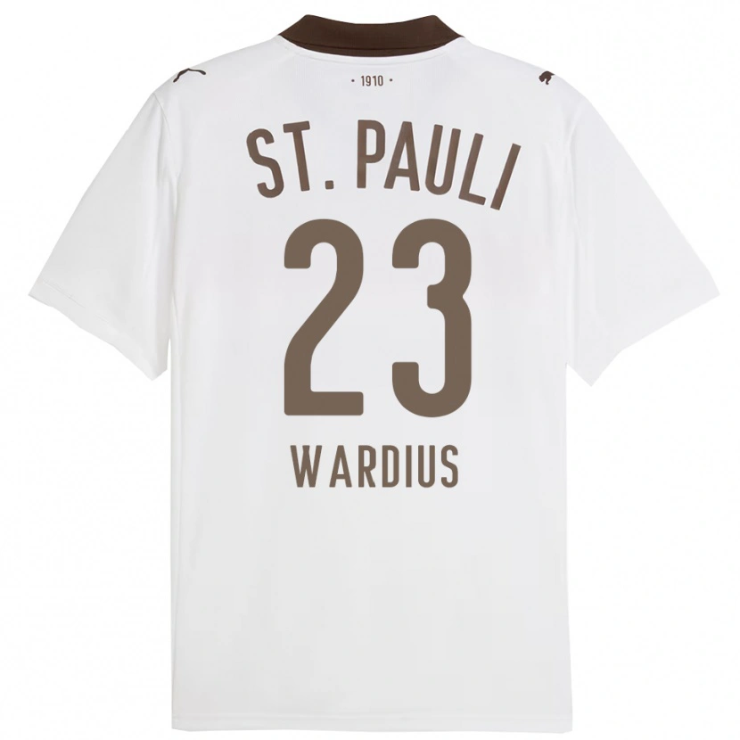 Danxen Kinderen Jack Wardius #23 Wit Rood Uitshirt Uittenue 2025/26 T-Shirt