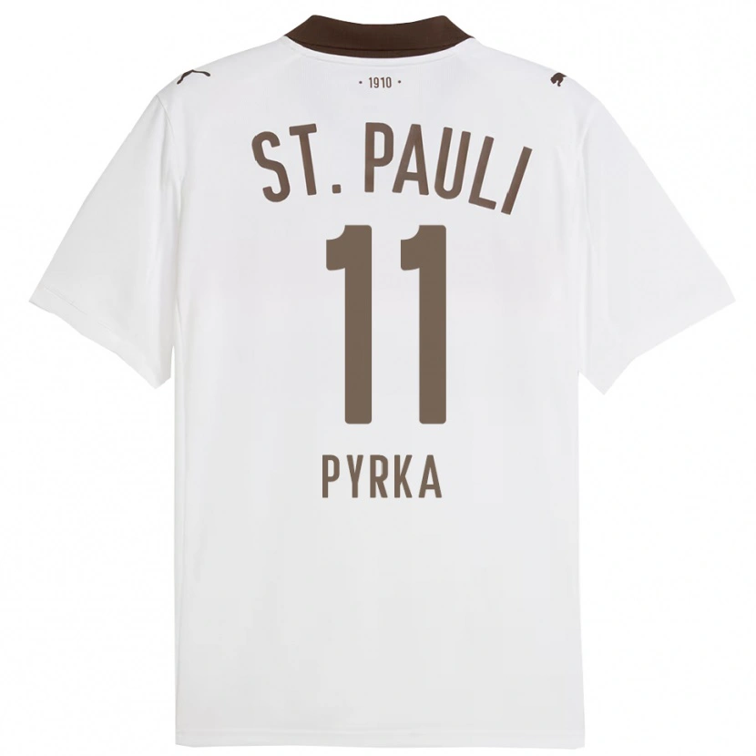 Danxen Kinderen Arkadiusz Pyrka #11 Wit Rood Uitshirt Uittenue 2025/26 T-Shirt