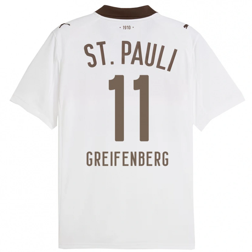 Danxen Kinderen Ann-Sophie Greifenberg #11 Wit Rood Uitshirt Uittenue 2025/26 T-Shirt