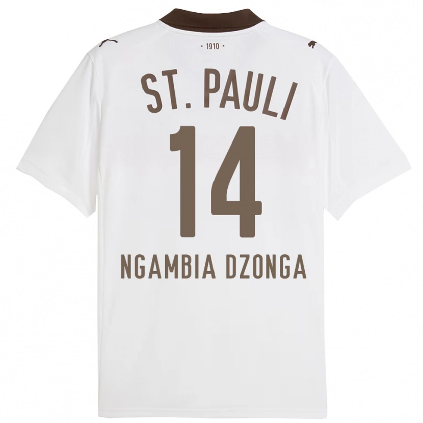 Danxen Kinderen Sisco Ngambia Dzonga #14 Wit Rood Uitshirt Uittenue 2025/26 T-Shirt