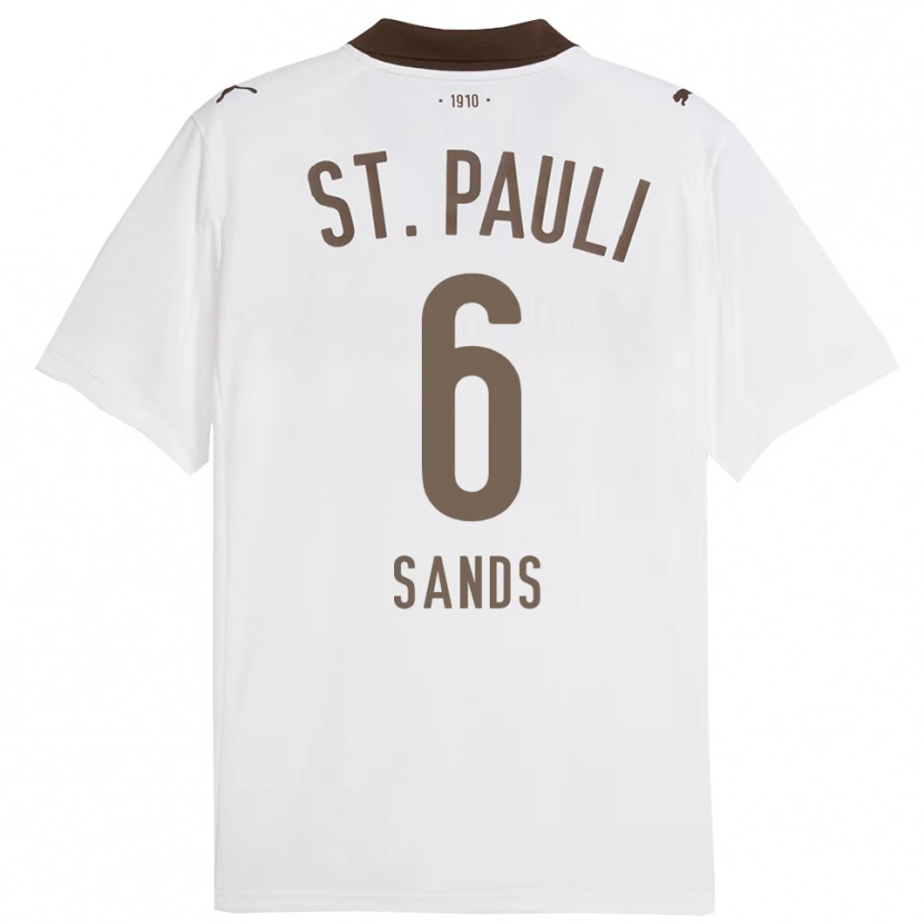 Danxen Kinderen James Sands #6 Wit Rood Uitshirt Uittenue 2025/26 T-Shirt