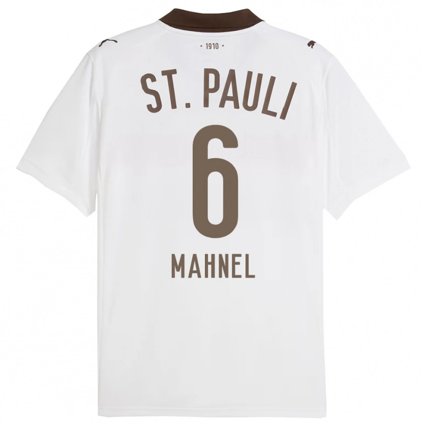 Danxen Kinderen Thieß Mahnel #6 Wit Rood Uitshirt Uittenue 2025/26 T-Shirt