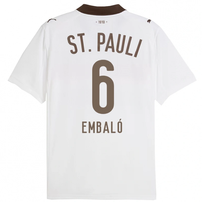 Danxen Kinderen Diego Embaló #6 Wit Rood Uitshirt Uittenue 2025/26 T-Shirt