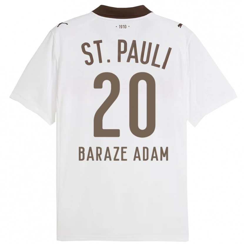Danxen Kinderen Isma Baraze Adam #20 Wit Rood Uitshirt Uittenue 2025/26 T-Shirt