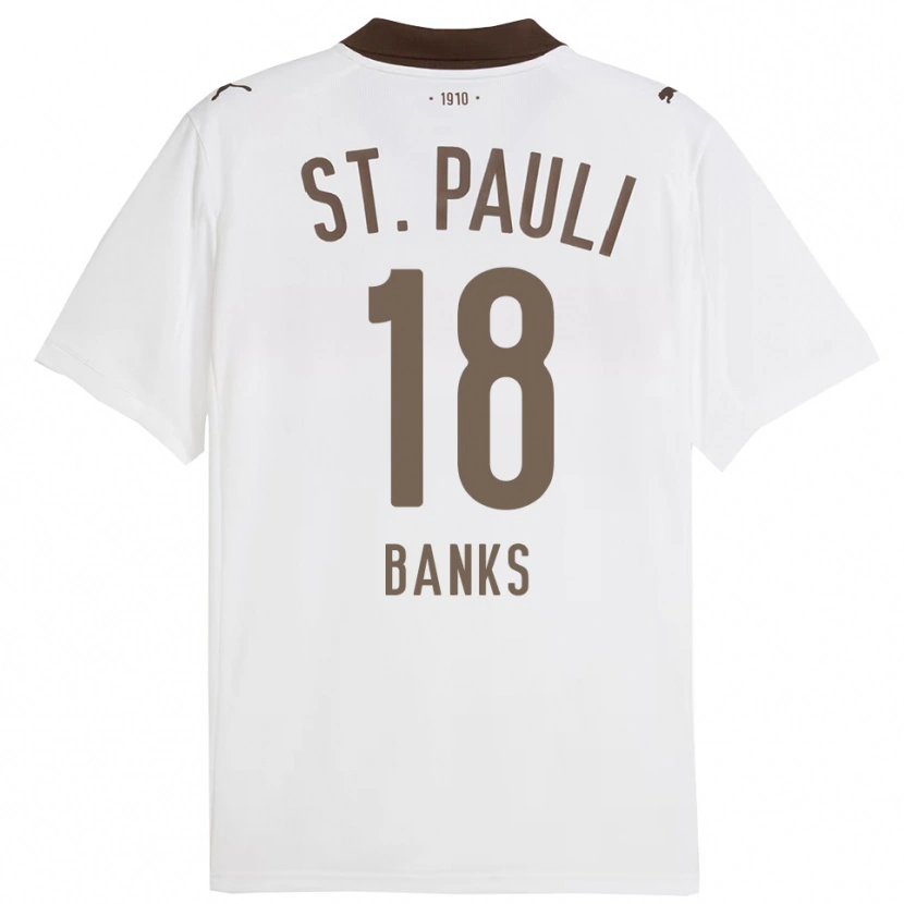 Danxen Kinderen Scott Banks #18 Wit Rood Uitshirt Uittenue 2025/26 T-Shirt