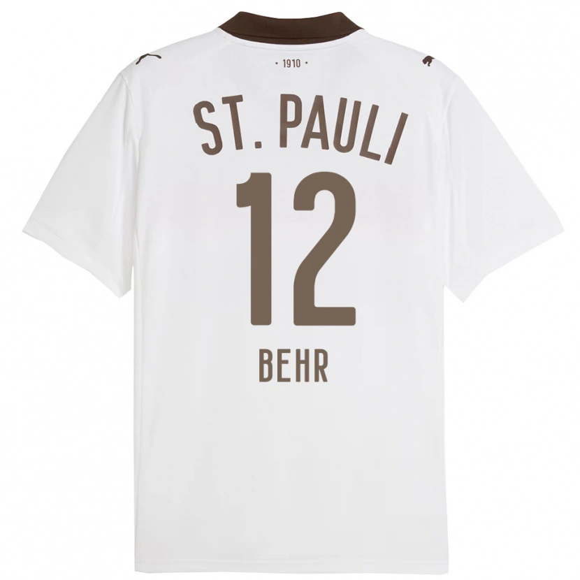 Danxen Kinderen Juri Behr #12 Wit Rood Uitshirt Uittenue 2025/26 T-Shirt