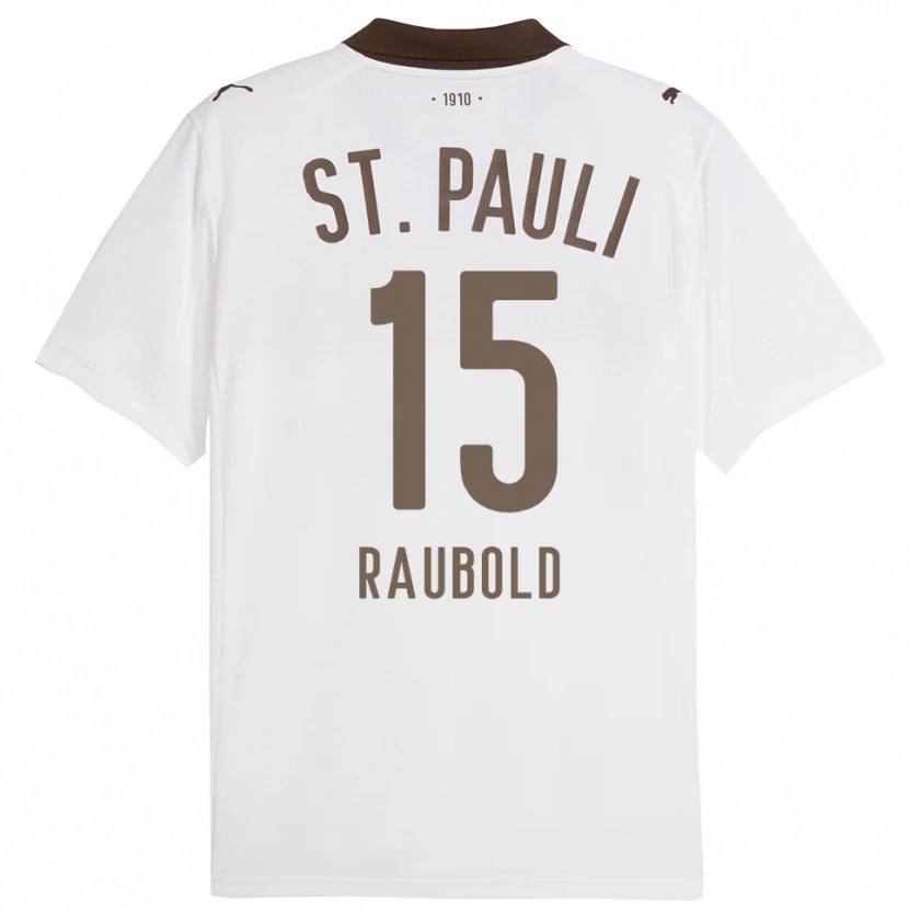 Danxen Kinderen Jannis Raubold #15 Wit Rood Uitshirt Uittenue 2025/26 T-Shirt