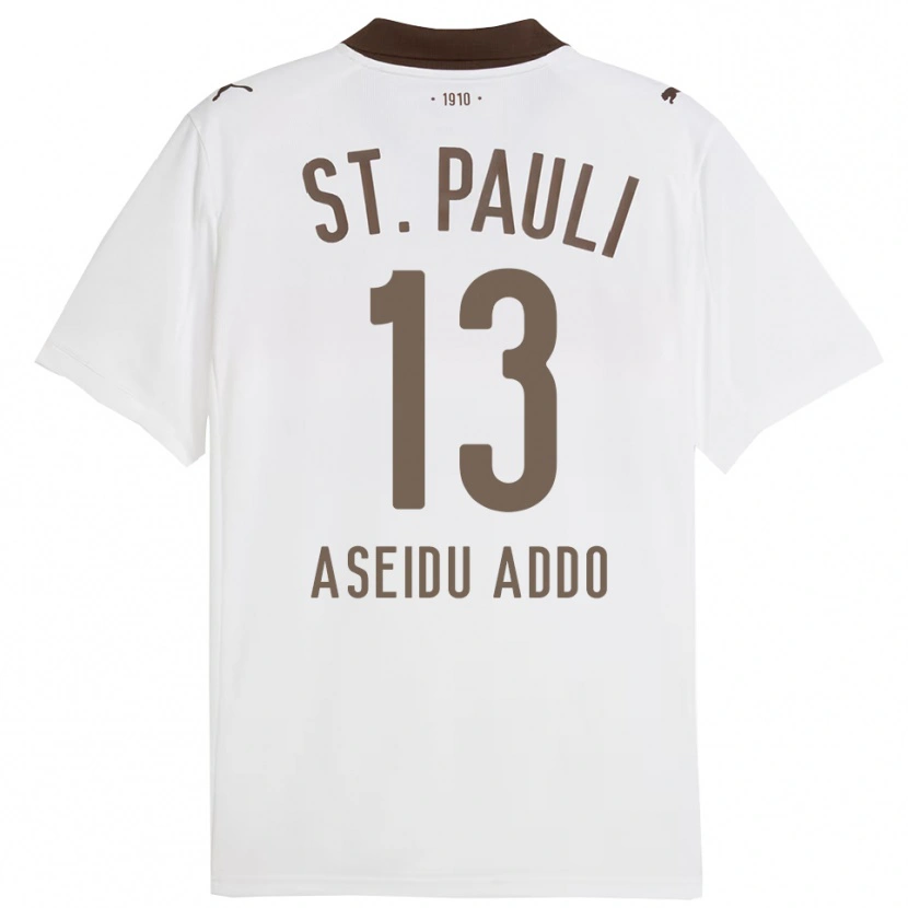 Danxen Kinderen Joel Aseidu Addo #13 Wit Rood Uitshirt Uittenue 2025/26 T-Shirt