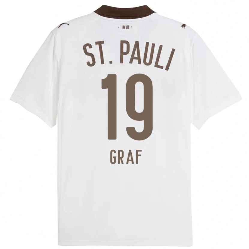 Danxen Kinderen Alexander Graf #19 Wit Rood Uitshirt Uittenue 2025/26 T-Shirt