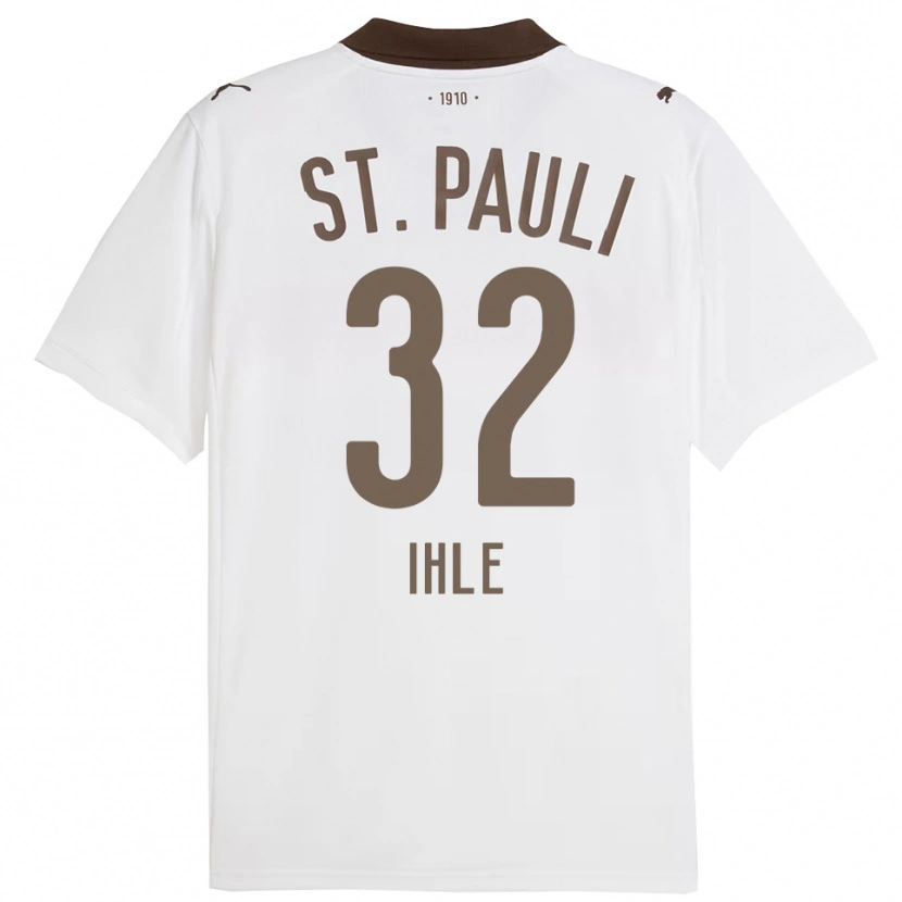 Danxen Kinderen Friederike Ihle #32 Wit Rood Uitshirt Uittenue 2025/26 T-Shirt