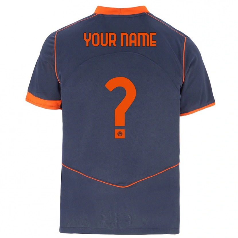 Danxen Kinderen Uw Naam #0 Grijs Oranje Thuisshirt Derde Tenue 2025/26 T-Shirt