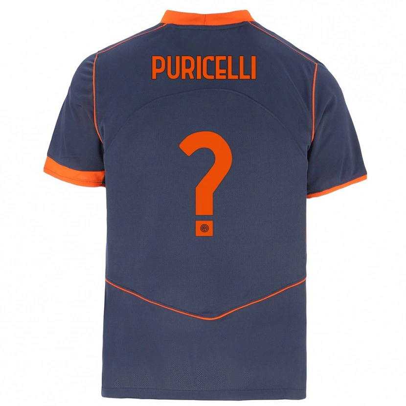 Danxen Kinderen Lorenzo Puricelli #0 Grijs Oranje Thuisshirt Derde Tenue 2025/26 T-Shirt
