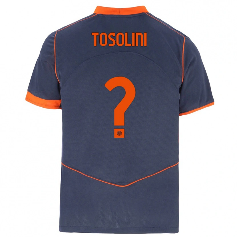 Danxen Kinderen Nicolas Tosolini #0 Grijs Oranje Thuisshirt Derde Tenue 2025/26 T-Shirt