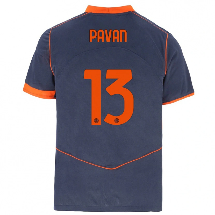 Danxen Kinderen Federico Pavan #13 Grijs Oranje Thuisshirt Derde Tenue 2025/26 T-Shirt