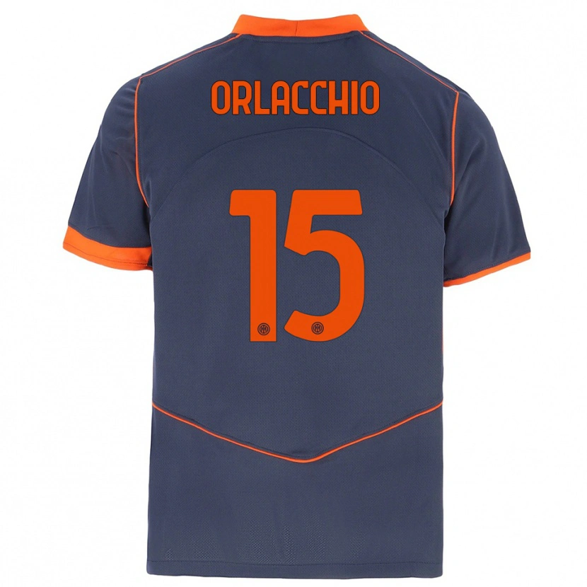 Danxen Kinderen Angelo Orlacchio #15 Grijs Oranje Thuisshirt Derde Tenue 2025/26 T-Shirt