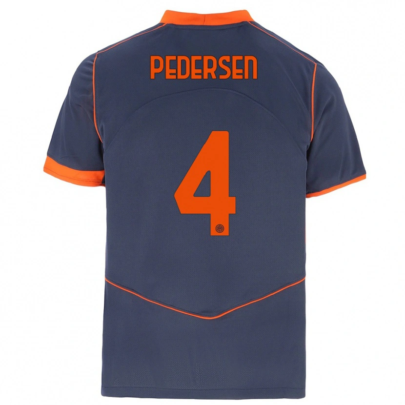 Danxen Kinderen Sofie Junge Pedersen #4 Grijs Oranje Thuisshirt Derde Tenue 2025/26 T-Shirt