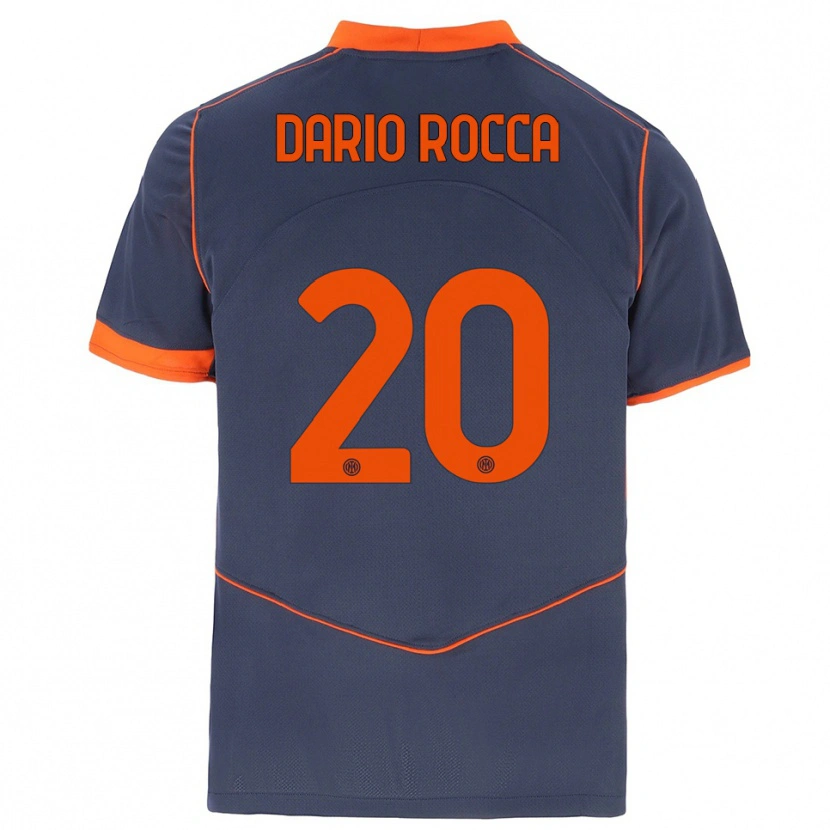 Danxen Kinderen Edoardo Dario Rocca #20 Grijs Oranje Thuisshirt Derde Tenue 2025/26 T-Shirt