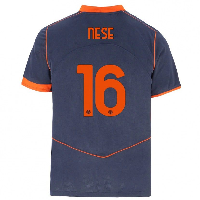 Danxen Kinderen Alessio Nese #16 Grijs Oranje Thuisshirt Derde Tenue 2025/26 T-Shirt