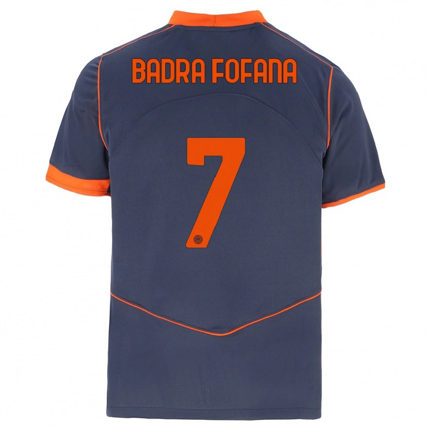 Danxen Kinderen Aliou Badra Fofana #7 Grijs Oranje Thuisshirt Derde Tenue 2025/26 T-Shirt