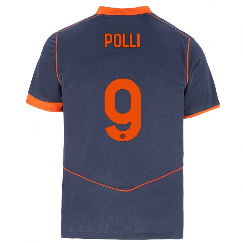 Danxen Kinderen Elisa Polli #9 Grijs Oranje Thuisshirt Derde Tenue 2025/26 T-Shirt