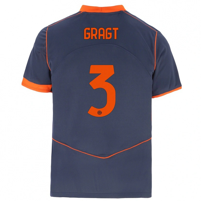 Danxen Kinderen Stefanie Van Der Gragt #3 Grijs Oranje Thuisshirt Derde Tenue 2025/26 T-Shirt