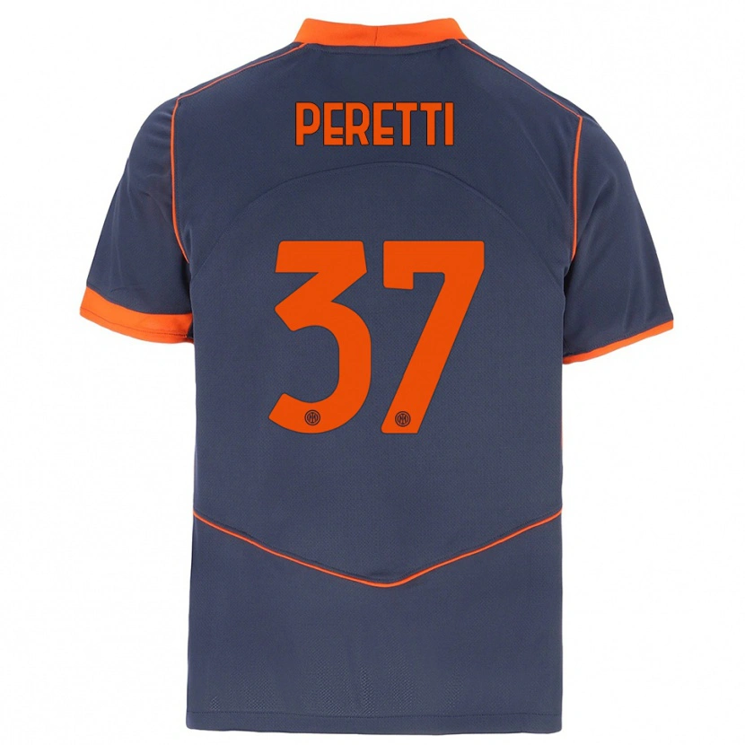 Danxen Kinderen Lorenzo Peretti #37 Grijs Oranje Thuisshirt Derde Tenue 2025/26 T-Shirt
