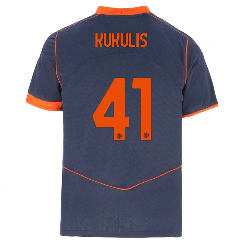 Danxen Kinderen Roberts Kukulis #41 Grijs Oranje Thuisshirt Derde Tenue 2025/26 T-Shirt