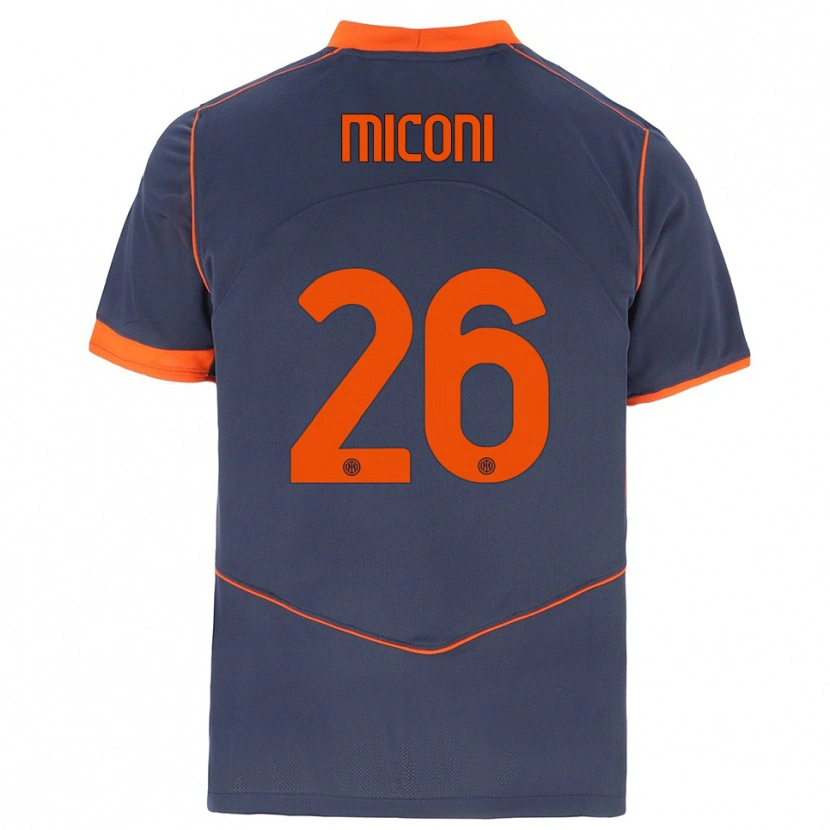Danxen Kinderen Riccardo Miconi #26 Grijs Oranje Thuisshirt Derde Tenue 2025/26 T-Shirt