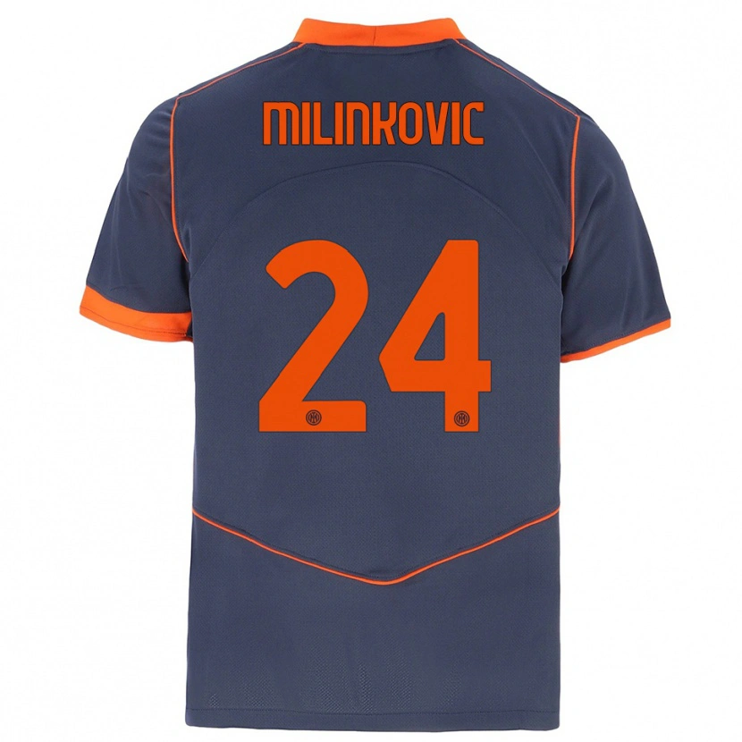 Danxen Kinderen Marija Milinković #24 Grijs Oranje Thuisshirt Derde Tenue 2025/26 T-Shirt