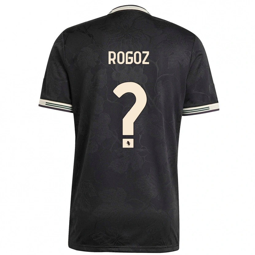 Danxen Kinderen Nicolas Rogoz #0 Zwart Wit Groen Thuisshirt Derde Tenue 2025/26 T-Shirt