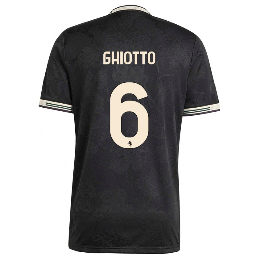 Danxen Kinderen Alessandro Ghiotto #6 Zwart Wit Groen Thuisshirt Derde Tenue 2025/26 T-Shirt