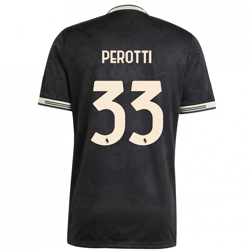 Danxen Kinderen Clemente Perotti #33 Zwart Wit Groen Thuisshirt Derde Tenue 2025/26 T-Shirt